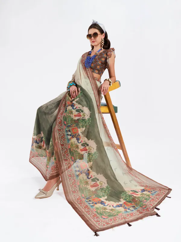 Digital_Print_Cotton_Linen_Saree_With_Unstitched_Blouse_Piece