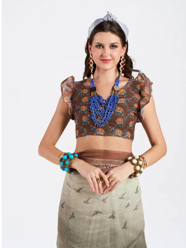 Digital_Print_Cotton_Linen_Saree_With_Unstitched_Blouse_Piece
