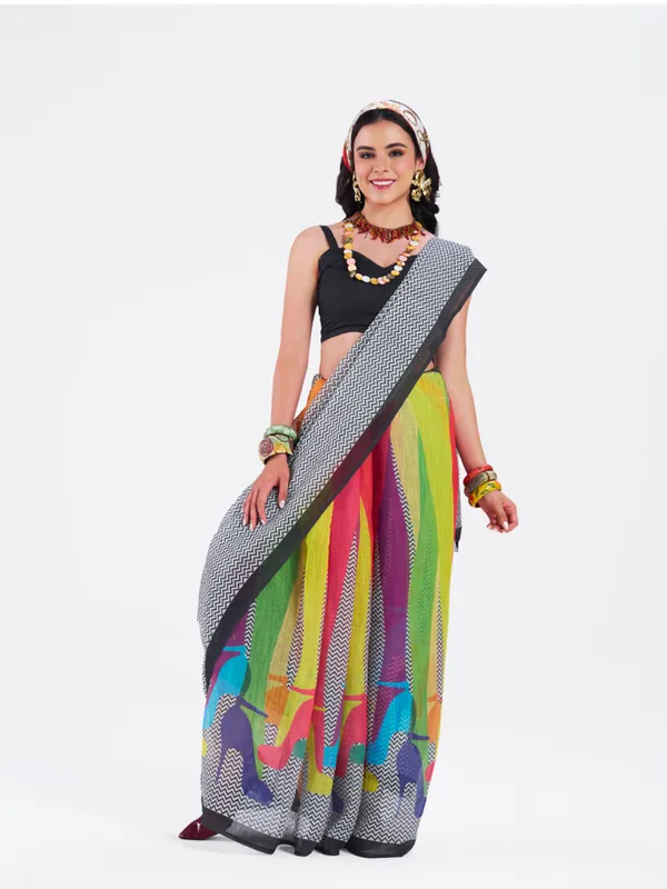 Digital_Print_Cotton_Linen_Saree_With_Unstitched_Blouse_Piece