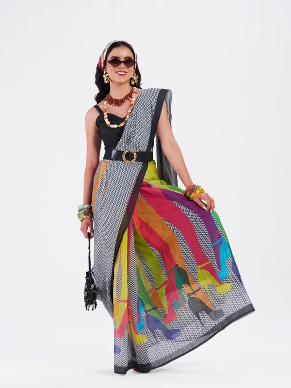 Digital_Print_Cotton_Linen_Saree_With_Unstitched_Blouse_Piece