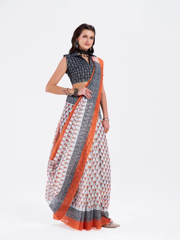 Digital_Print_Cotton_Linen_Saree_With_Unstitched_Blouse_Piece