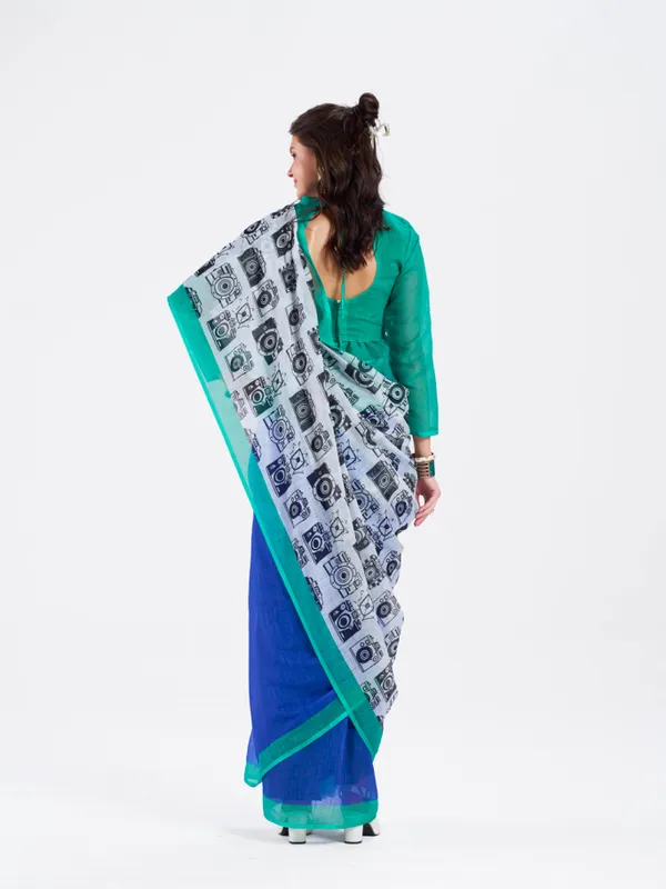 Digital_Print_Cotton_Linen_Saree_With_Unstitched_Blouse_Piece
