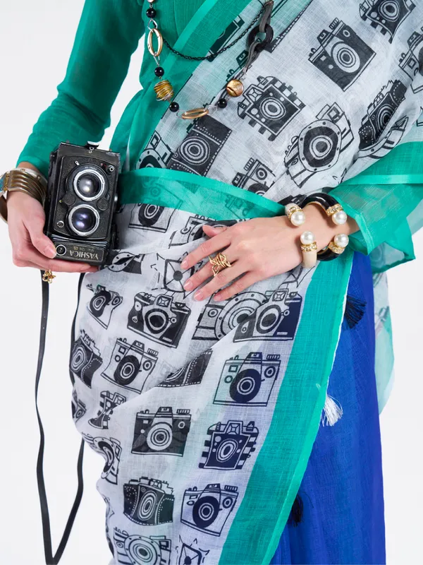 Digital_Print_Cotton_Linen_Saree_With_Unstitched_Blouse_Piece
