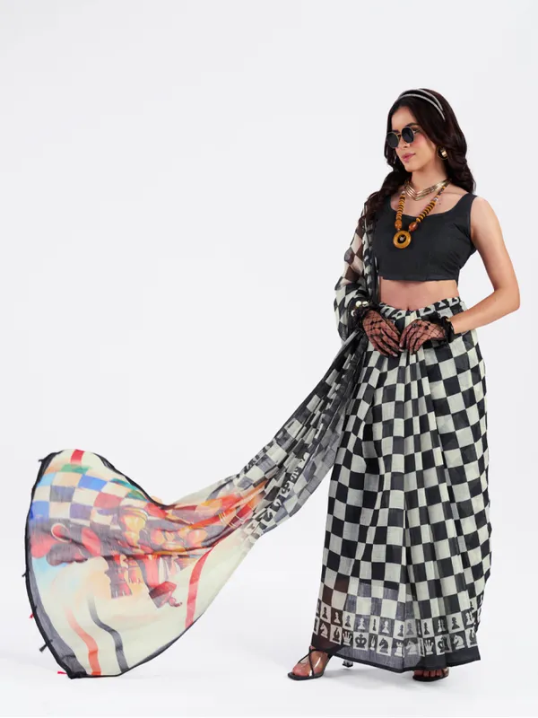 Digital_Print_Cotton_Linen_Saree_With_Unstitched_Blouse_Piece