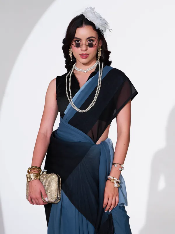 Women's_Stylish_Plain_Padding_Georgette_Saree_With_Unstitched_Blouse_Piece