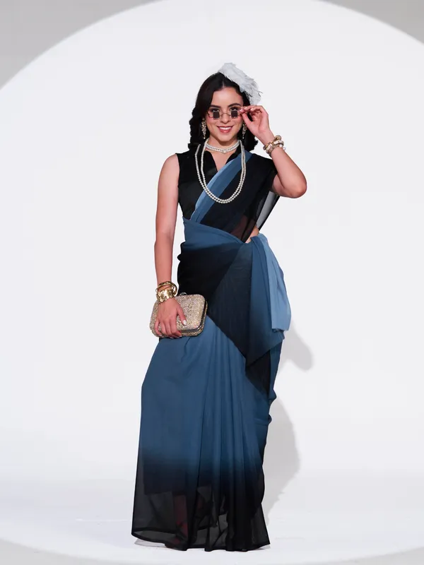 Women's_Stylish_Plain_Padding_Georgette_Saree_With_Unstitched_Blouse_Piece