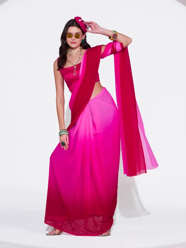 Women's_Stylish_Plain_Padding_Georgette_Saree_With_Unstitched_Blouse_Piece