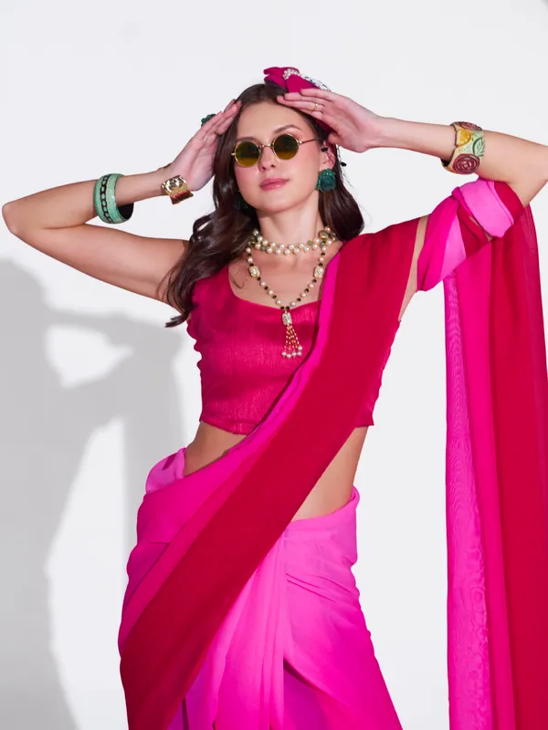 Women's_Stylish_Plain_Padding_Georgette_Saree_With_Unstitched_Blouse_Piece
