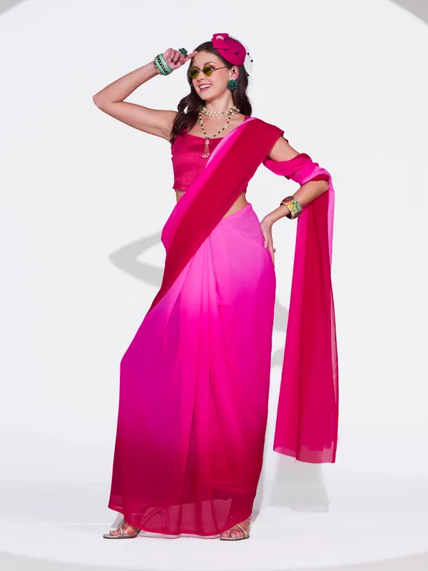 Women's_Stylish_Plain_Padding_Georgette_Saree_With_Unstitched_Blouse_Piece