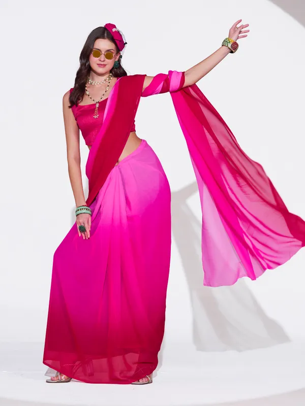 Women's_Stylish_Plain_Padding_Georgette_Saree_With_Unstitched_Blouse_Piece