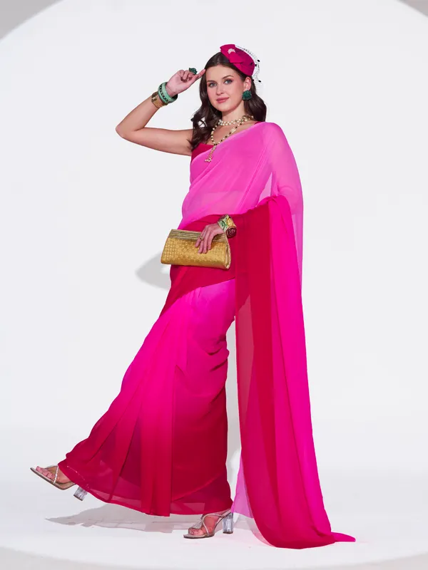 Women's_Stylish_Plain_Padding_Georgette_Saree_With_Unstitched_Blouse_Piece