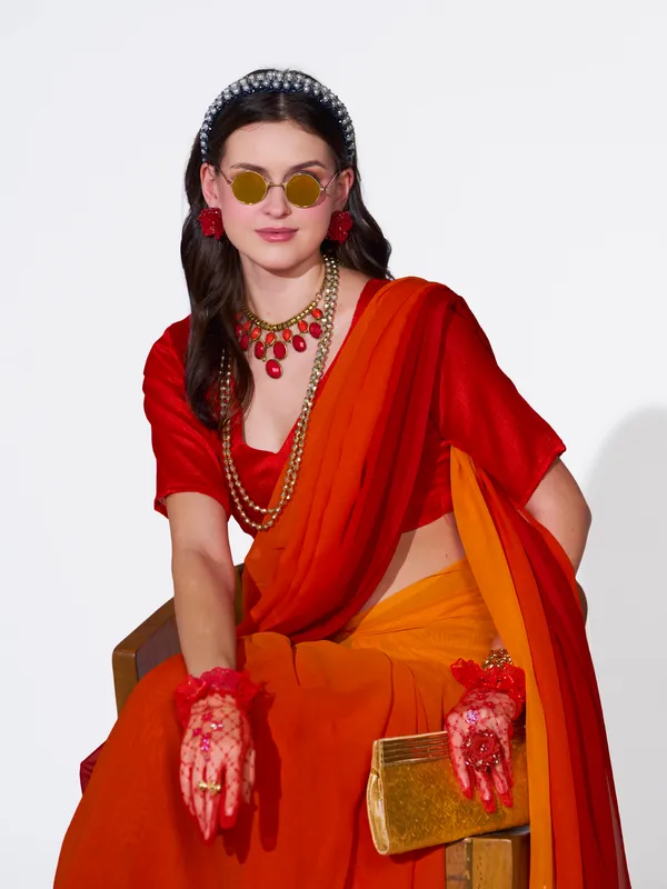 Women's_Stylish_Plain_Padding_Georgette_Saree_With_Unstitched_Blouse_Piece