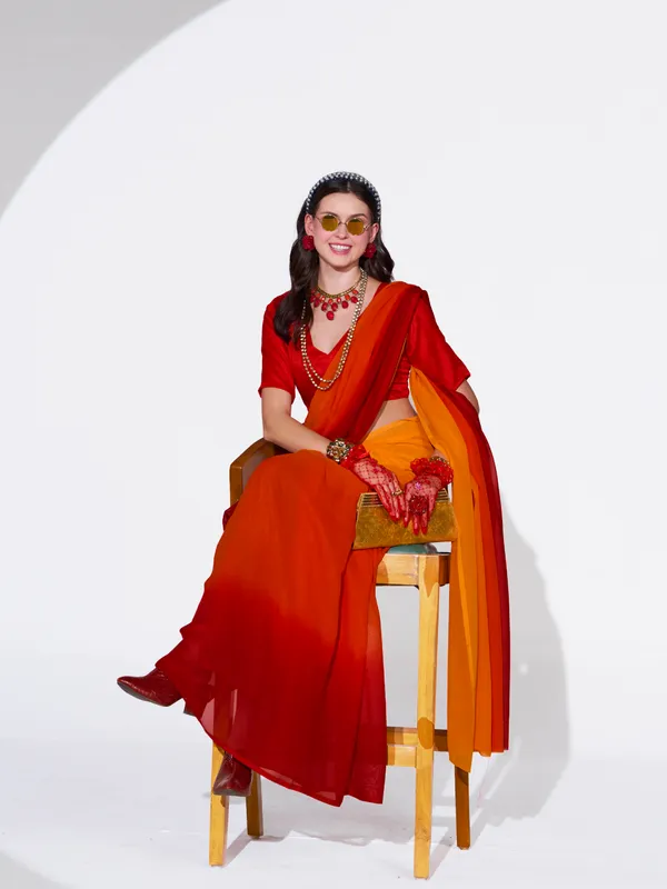 Women's_Stylish_Plain_Padding_Georgette_Saree_With_Unstitched_Blouse_Piece