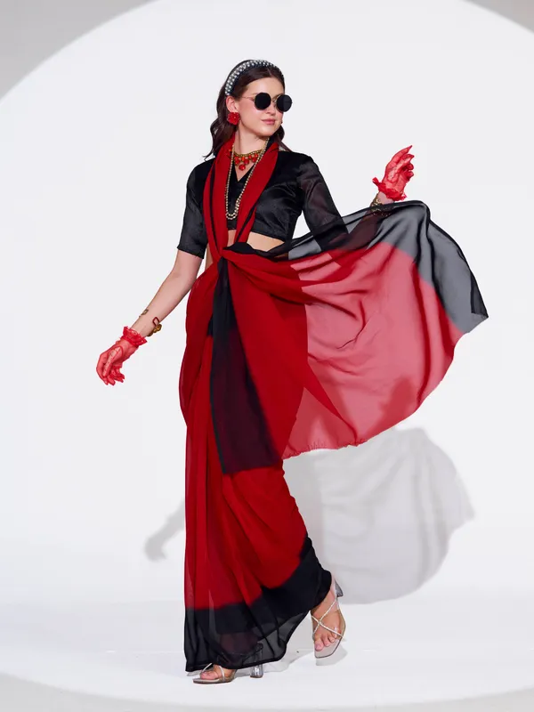 Women's_Stylish_Plain_Padding_Georgette_Saree_With_Unstitched_Blouse_Piece