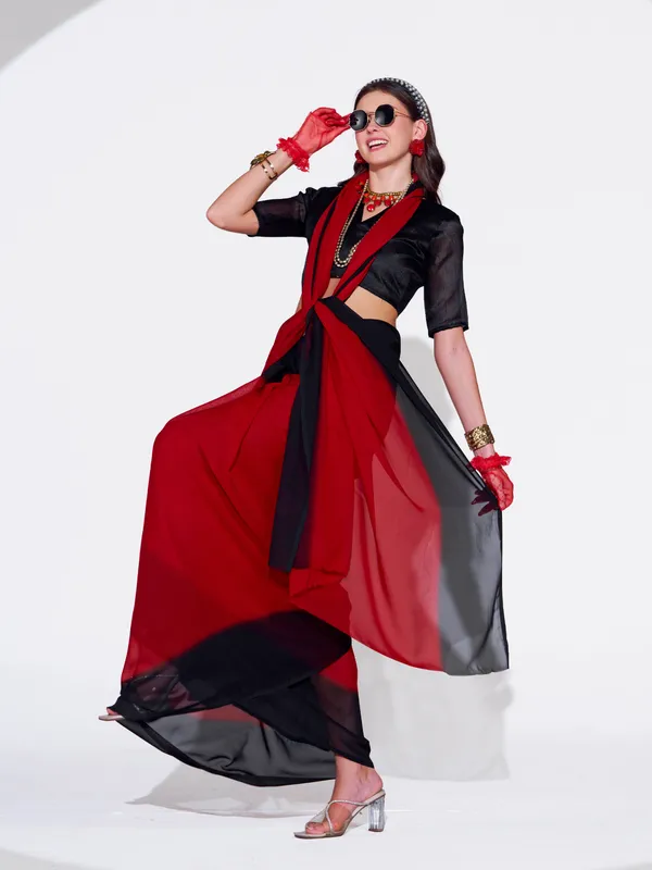 Women's_Stylish_Plain_Padding_Georgette_Saree_With_Unstitched_Blouse_Piece
