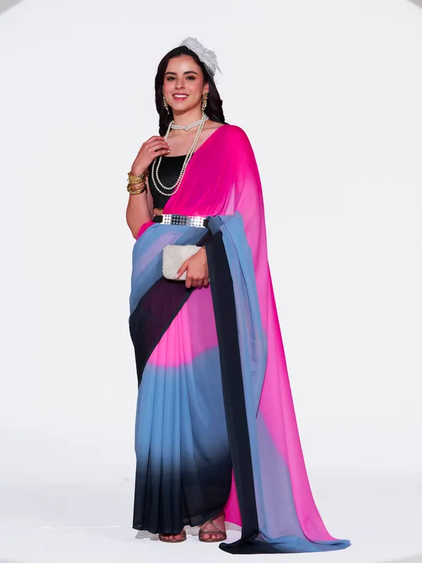 Women's_Stylish_Plain_Padding_Georgette_Saree_With_Unstitched_Blouse_Piece