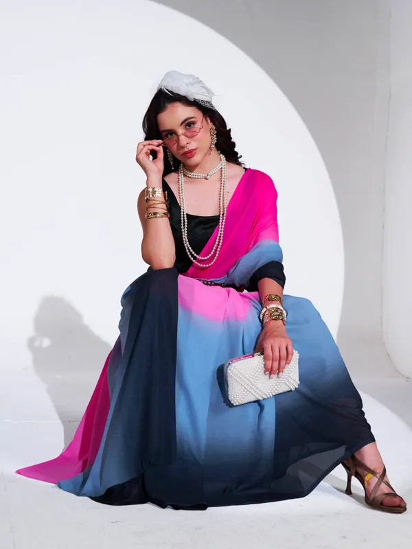 Women's_Stylish_Plain_Padding_Georgette_Saree_With_Unstitched_Blouse_Piece