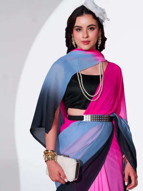 Women's_Stylish_Plain_Padding_Georgette_Saree_With_Unstitched_Blouse_Piece