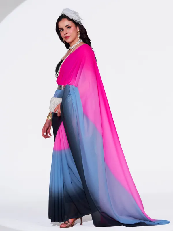 Women's_Stylish_Plain_Padding_Georgette_Saree_With_Unstitched_Blouse_Piece