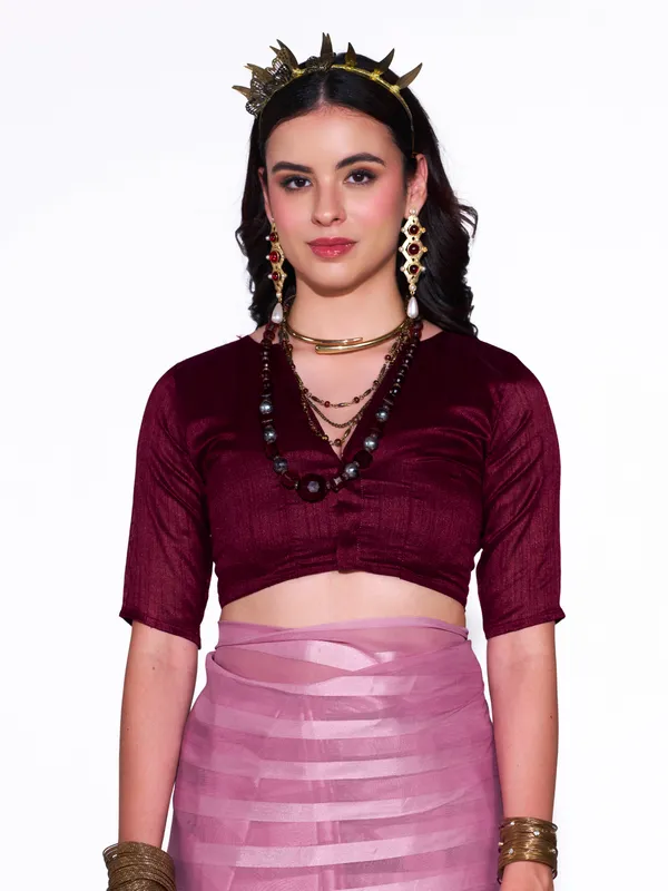 Women's_Stylish_Plain_Satin_Striped_Georgette_Saree_With_Unstitched_Piece