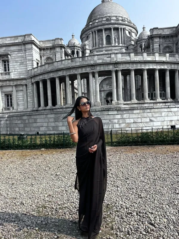 Plain_Dyed_Daily_Wear_Georgette_Saree_With_Unstitched_Blouse_Piece