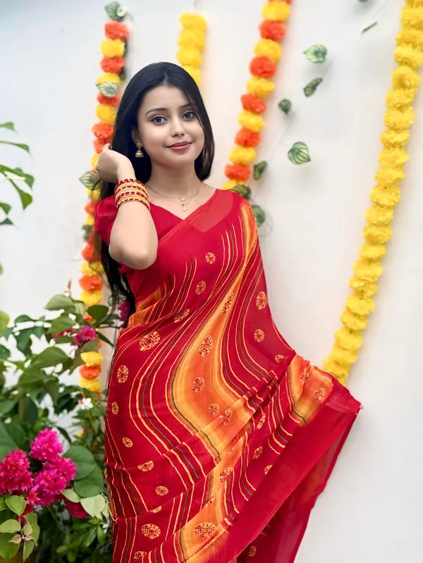 Stylish_Printed_Georgette_Saree_With_Unstitched_Blouse_Piece
