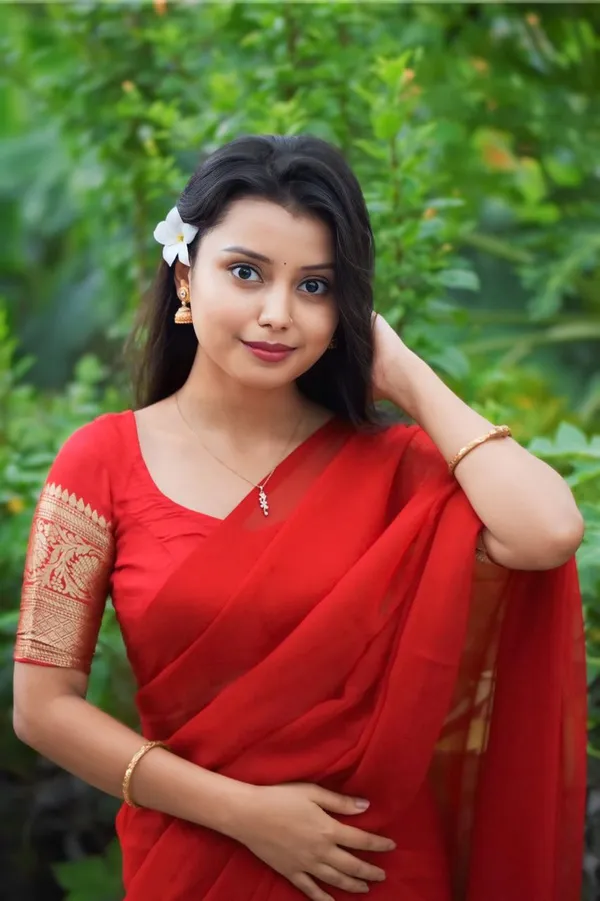 Elegant_Solid_Chiffon_Plain_Dyed_Saree_With_Unstitched_Blouse_Piece