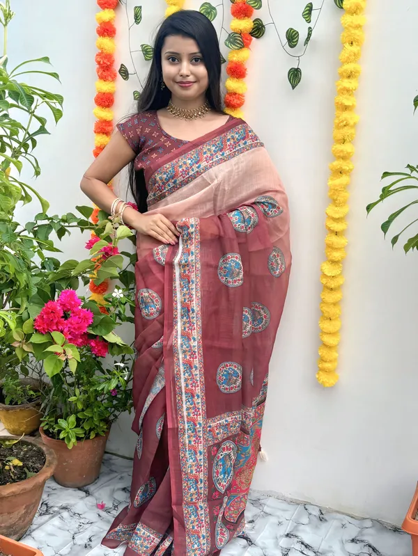 Women's_Printed_Cotton_Linen_Saree_With_Unstitched_Blouse_Piece