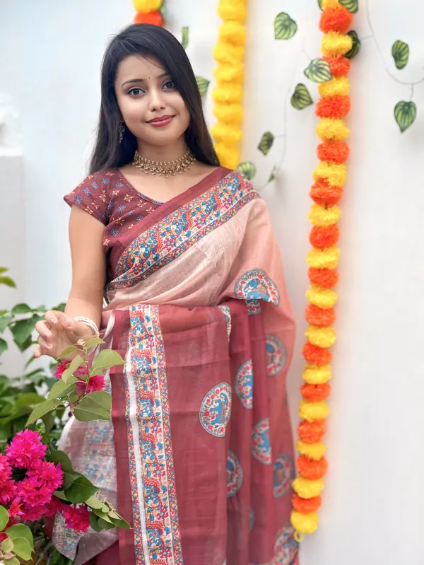 Women's_Printed_Cotton_Linen_Saree_With_Unstitched_Blouse_Piece