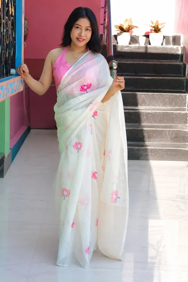 Women's_Printed_Cotton_Linen_Saree_With_Unstitched_Blouse_Piece