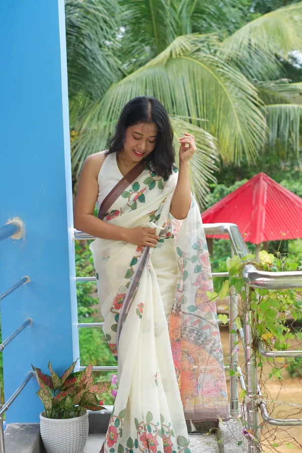 Women's_Printed_Cotton_Linen_Saree_With_Unstitched_Blouse_Piece