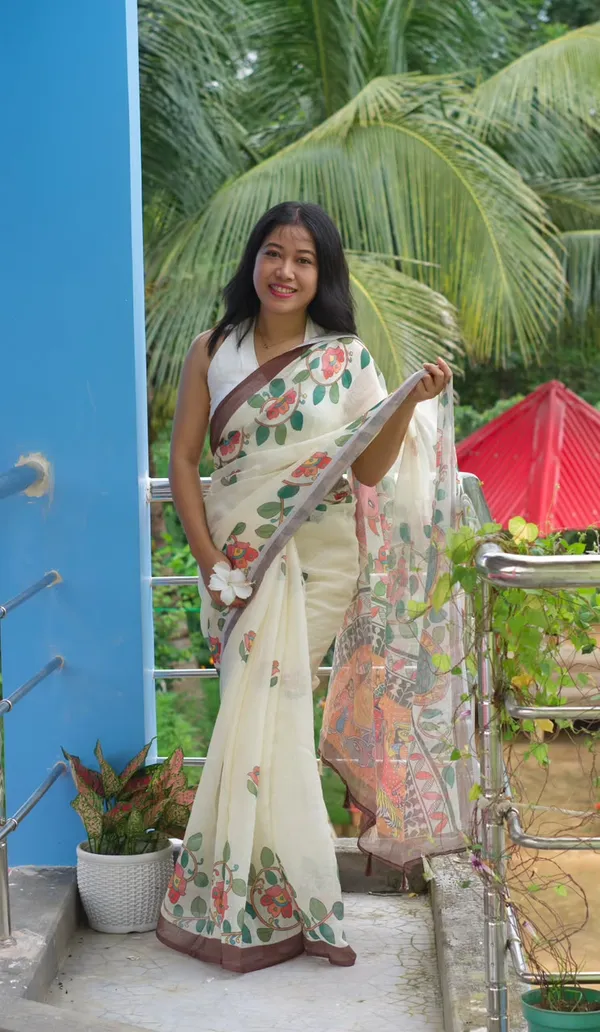Women's_Printed_Cotton_Linen_Saree_With_Unstitched_Blouse_Piece