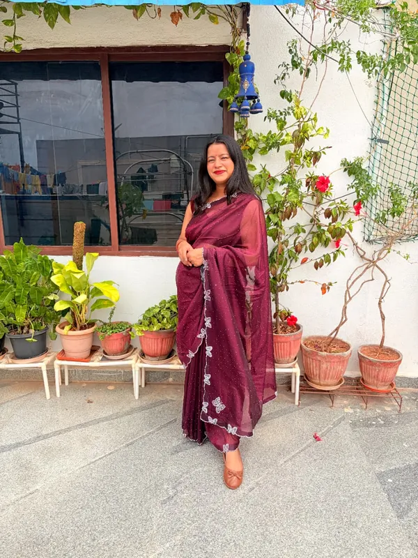 Women's_Beautiful_Soft_Net_Diamond_Lace_Border_Saree_With_Unstitched_Blouse