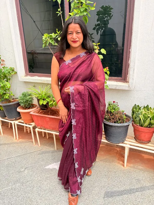 Women's_Beautiful_Soft_Net_Diamond_Lace_Border_Saree_With_Unstitched_Blouse