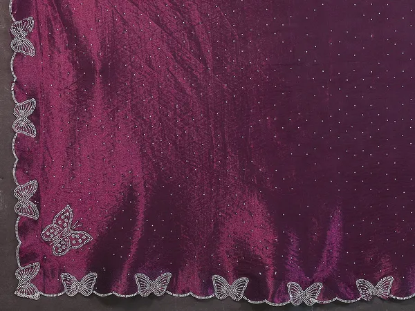 Elegant_Net_Diamond_Lace_Work_Saree_with_Unstitched_Blouse