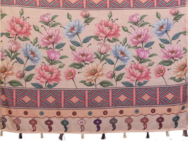 Elegant_Printed_Cotton_Linen_Saree_With_Unstitched_Blouse
