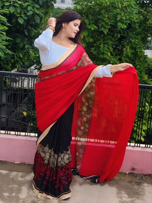 Women's_Printed_Georgette_Saree_With_Unstitched_Blouse_Piece