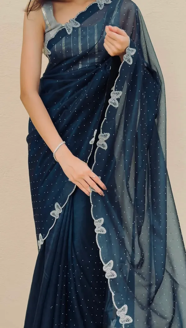 Women's_Beautiful_Soft_Net_Diamond_Lace_Border_Saree_With_Unstitched_Blouse