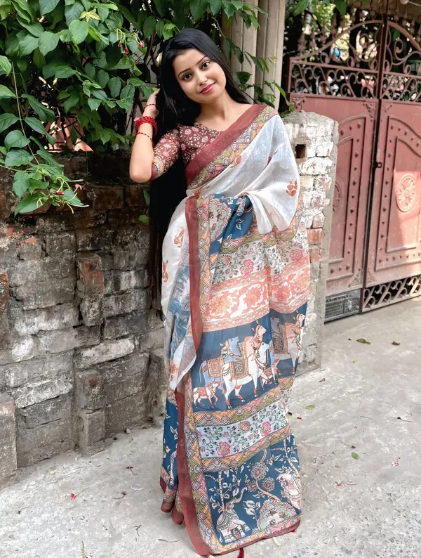 Digital_Print_Cotton_Linen_Saree_With_Unstitched_Blouse_Piece