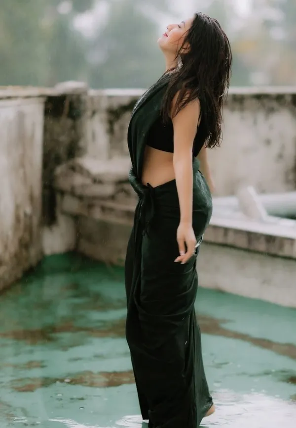 Elegant_Solid_Chiffon_Plain_Dyed_Saree_With_Unstitched_Blouse_Piece