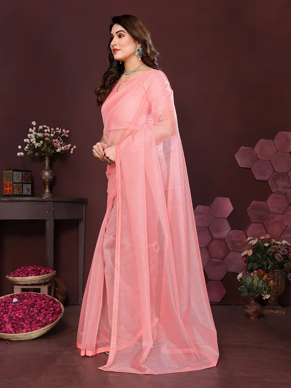 Net_Fabric_Lace_Border_Saree_With_Unstitched_Blouse_Piece_(Peach)