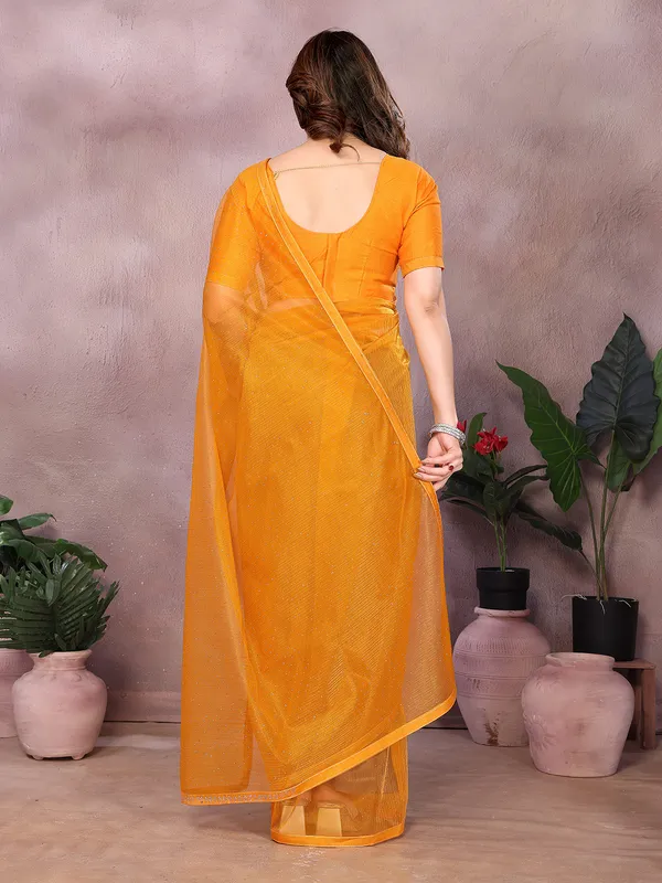 Net_Fabric_Lace_Border_Saree_With_Unstitched_Blouse_Piece_(Yellow)