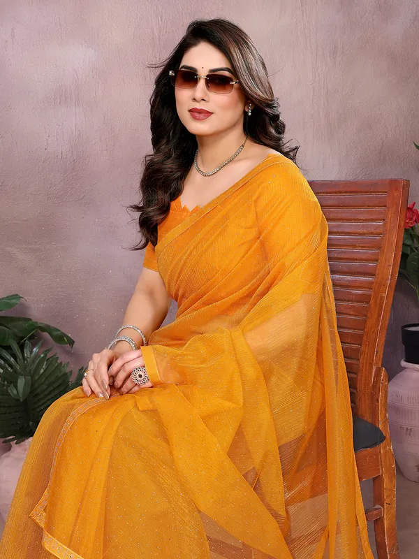 Net_Fabric_Lace_Border_Saree_With_Unstitched_Blouse_Piece_(Yellow)