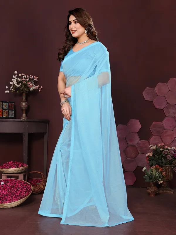 Net_Fabric_Lace_Border_Saree_With_Unstitched_Blouse_Piece_(Sea_blue)