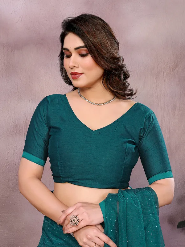 Net_Fabric_Lace_Border_Saree_With_Unstitched_Blouse_Piece_(Rama)