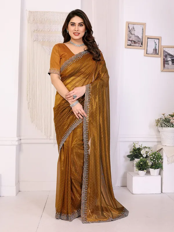 Shining_Net_Fabric_Diamond_Lace_Border_Saree_With_Unstitched_Blouse_Piece_(Yellow)
