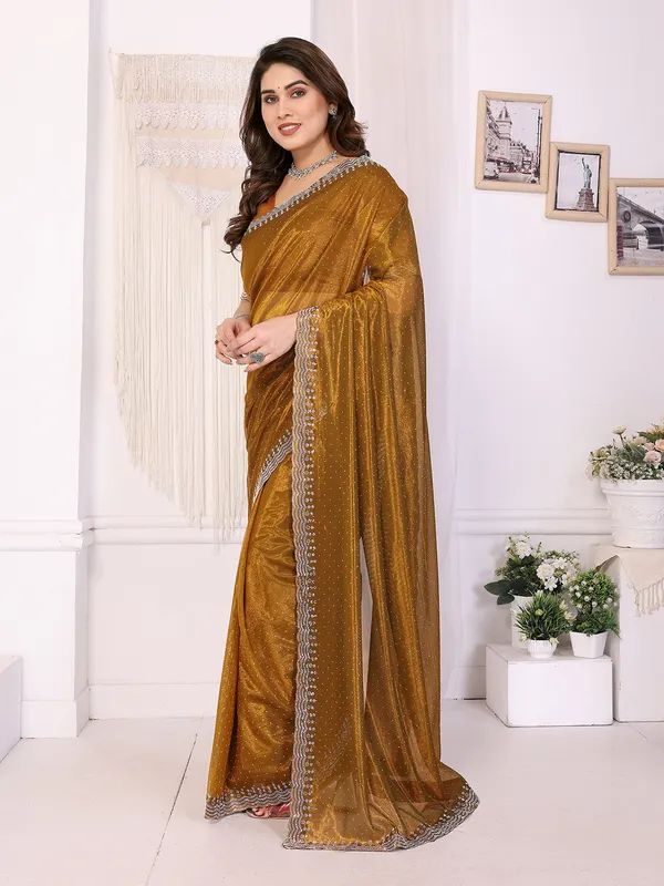 Shining_Net_Fabric_Diamond_Lace_Border_Saree_With_Unstitched_Blouse_Piece_(Yellow)
