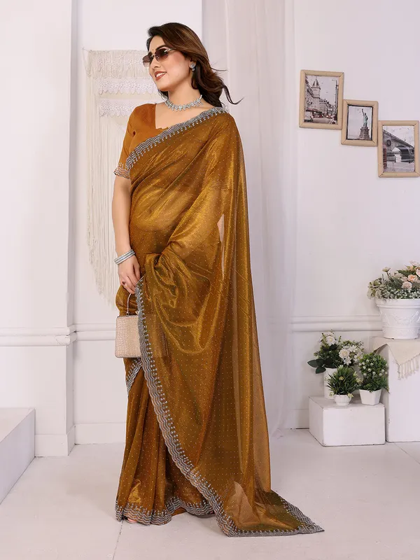 Shining_Net_Fabric_Diamond_Lace_Border_Saree_With_Unstitched_Blouse_Piece_(Yellow)