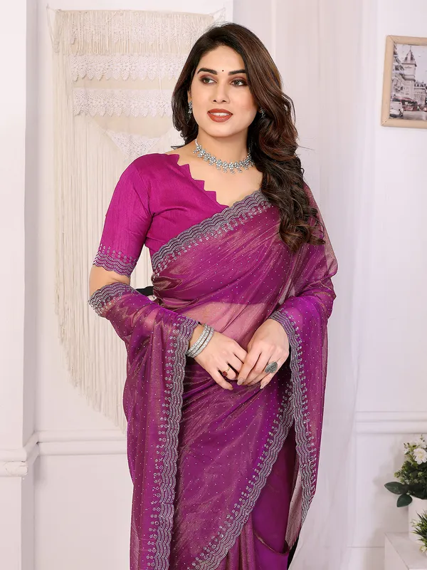 Shining_Net_Fabric_Diamond_Lace_Border_Saree_With_Unstitched_Blouse_Piece_(Pink)