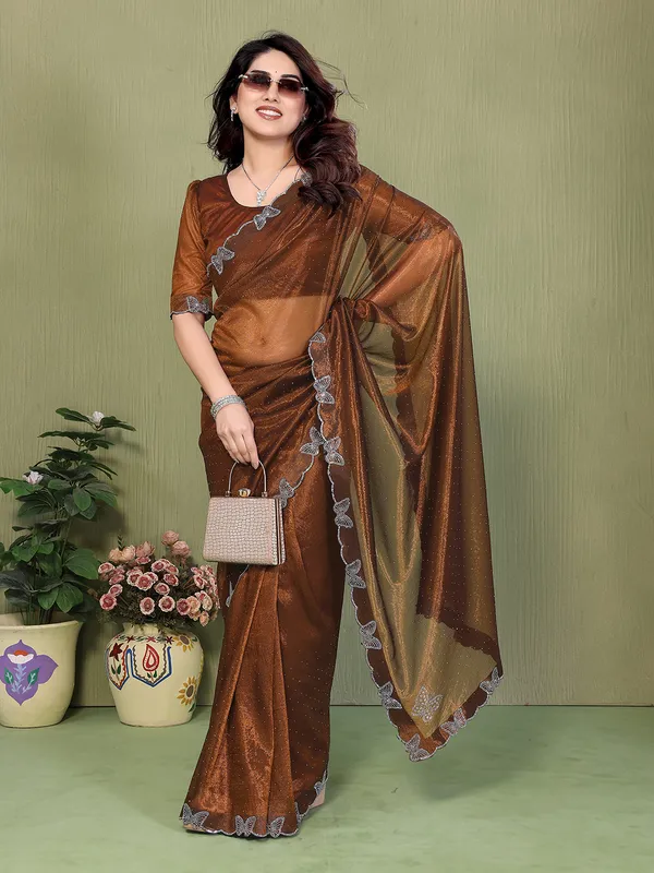 Butterfly_Diamond_Lace_Work_Saree_With_Unstitched_Blouse_Piece_(YELLOW)